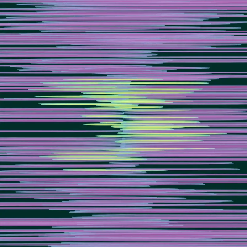 GLITCHED HUNTER — ZYDRON (2022). Generativa, Processing · Flocking.